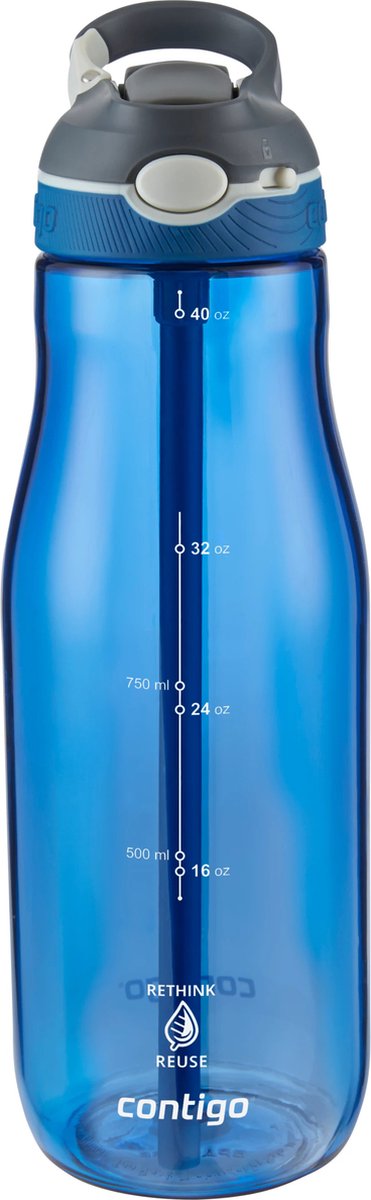 Contigo ashland autospout waterfles met rietje | grote bpa-vrije drinkfles van 1200ml | sportfles | lekvrije drinkfles | ideaal voor school, de sportschool, fiets, hardlopen, wandelen | monaco