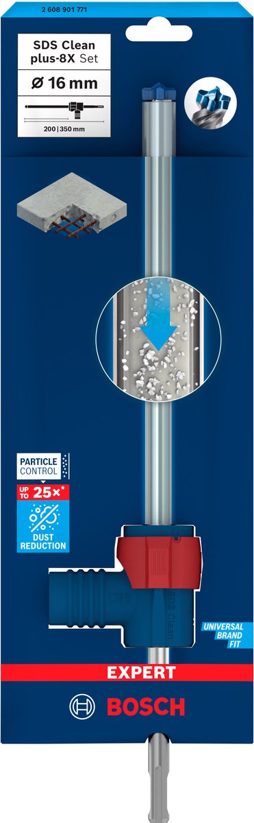 Bosch expert sds clean plus-8x hammerboresæt 16 x 200 x 350