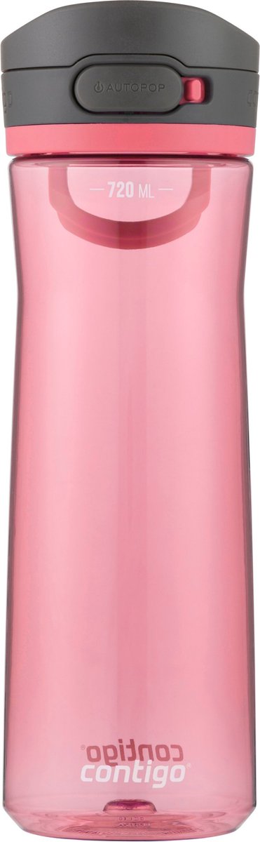 Contigo jackson autoseal vandflaske, stor BPA-fri vandflaske, 100 % lækagesikker og tåler opvaskemaskine, udendørs sportsflaske til cykling, jogging, gåture, arbejde, skole, 720 ml | frostet rose