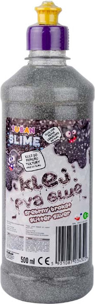 Tuban - pva lim til slim glitter - sølv 500 ml