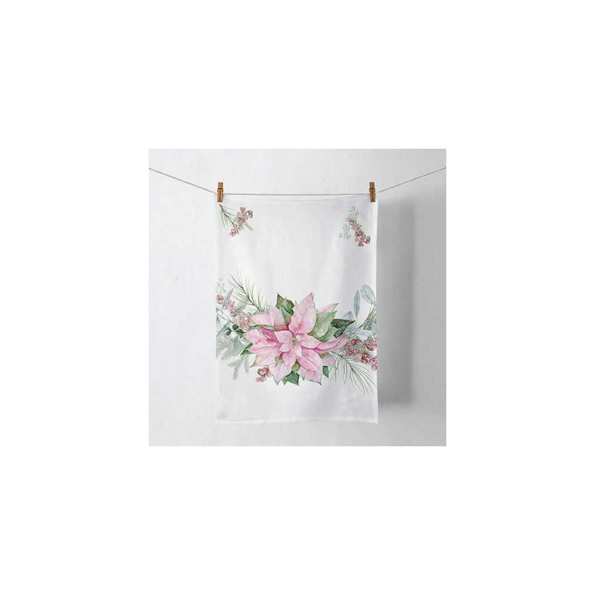 Ambiente viskestykke pink julestjerne
