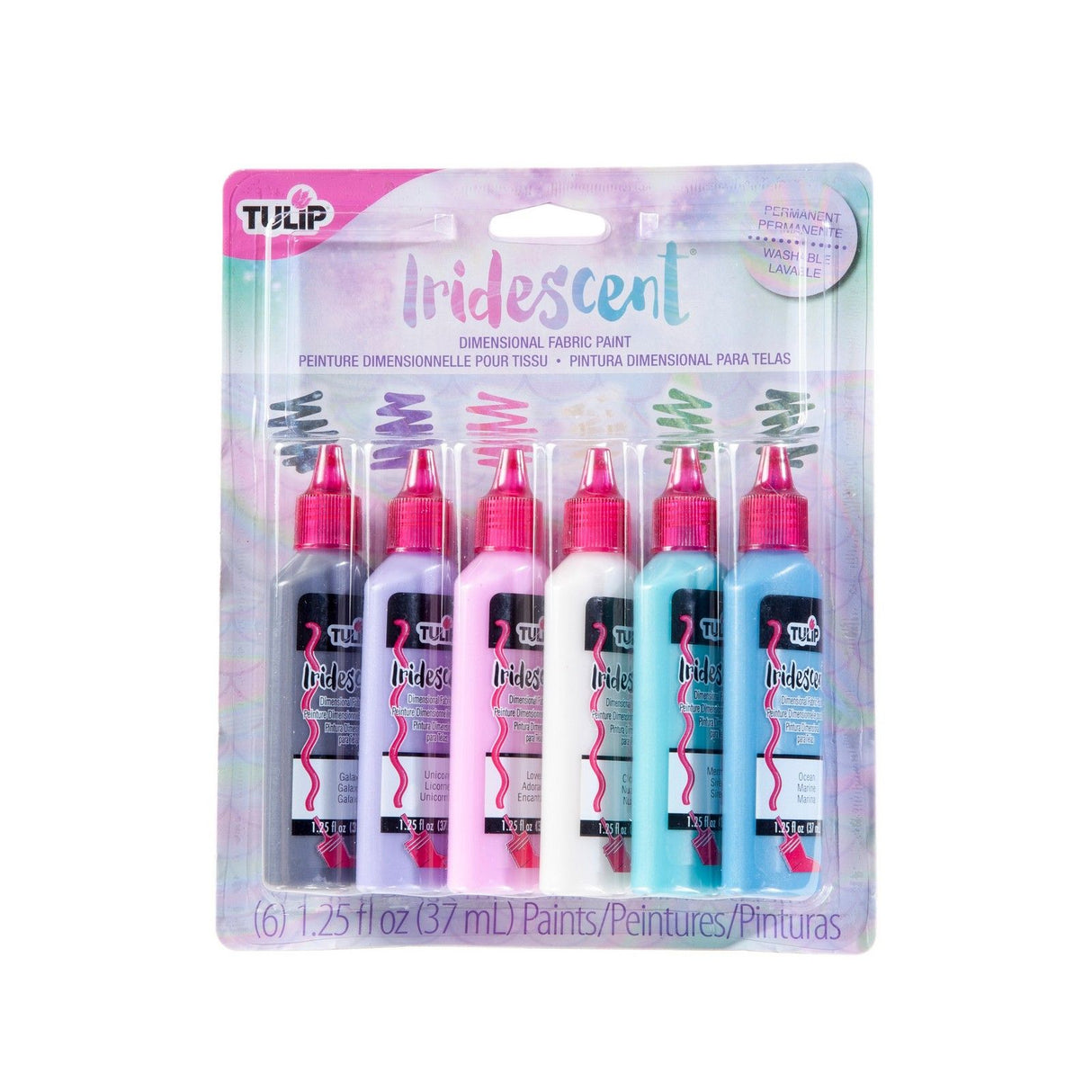 Tulipan • 3D tekstilmaling 37ml iriserende 6 stk.