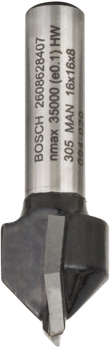 Bosch - v-notfræsere 8 mm, d1 16 mm, l 16 mm, g 45 mm, 90°