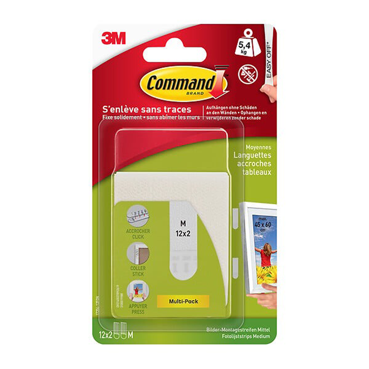 3m 1071789 - kommando monteringslister medium, hvid, værdipakke | 7 stk