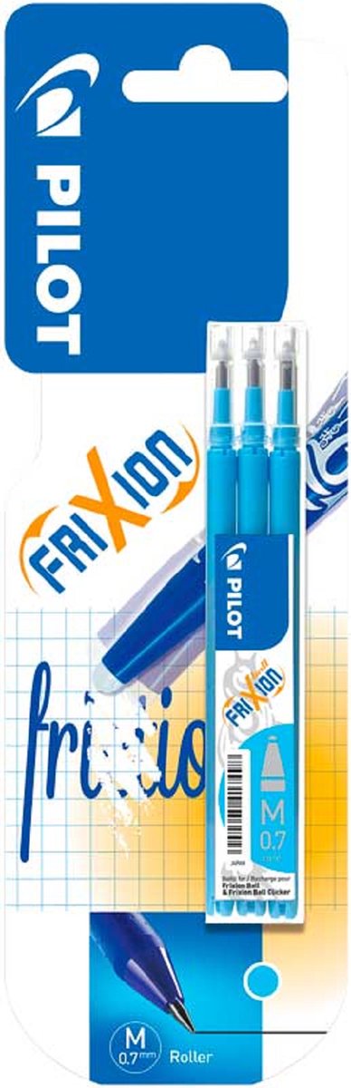 Pilot-refills - frixion-bold og frixion-klik - lyseblå 0,7 mm - på blister