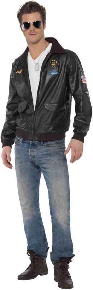 Smiffys top gun bomberjakke sort - str. m