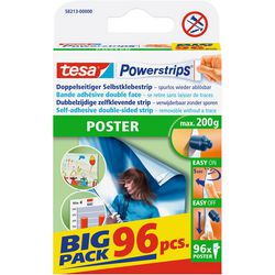 Tesa powerstrips® plakat dobbeltklæbende tape hvidt indhold: 96 stk.
