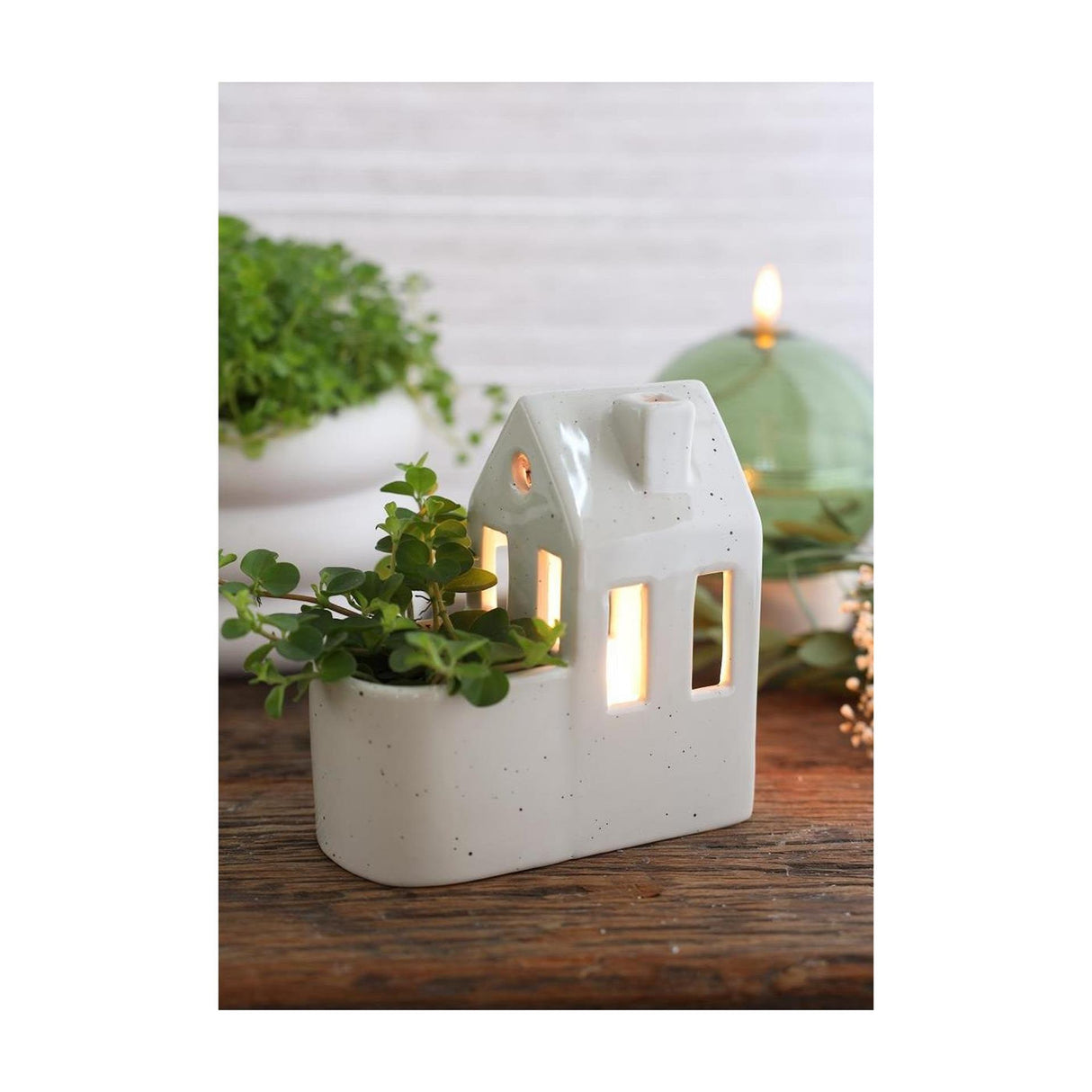 Idéer 4 sæsoner plantehus creme ø7,3x13,4x14,2cm