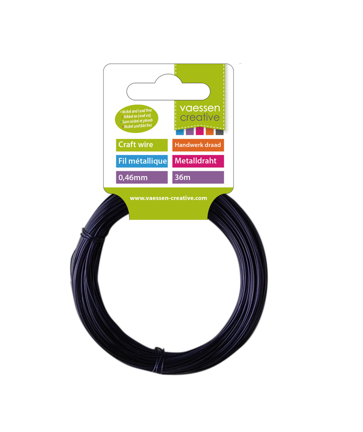 Vaessen creative • craft wire 36m 0,46mm sort