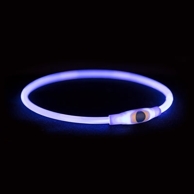 Ubranded sans marque trixie lysende krave usb flash lys genopladelig tpu blå