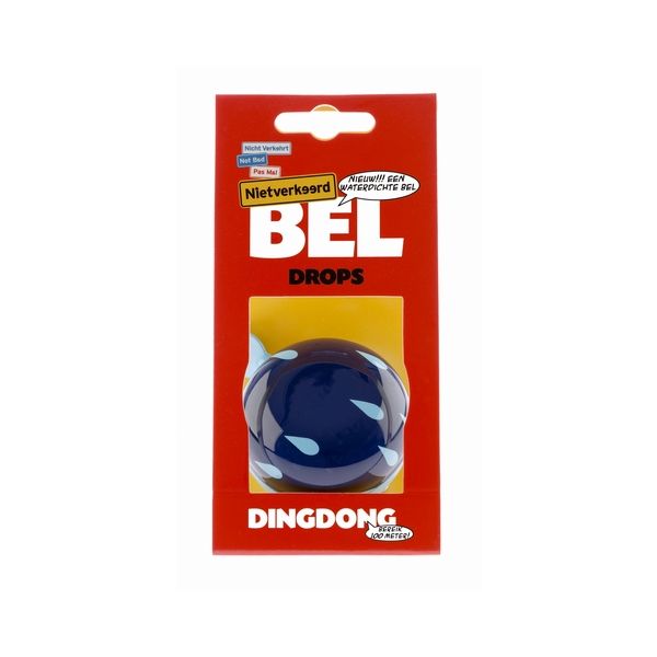 NV Ding Dong Bel 60mm dråber blå med dråber kort