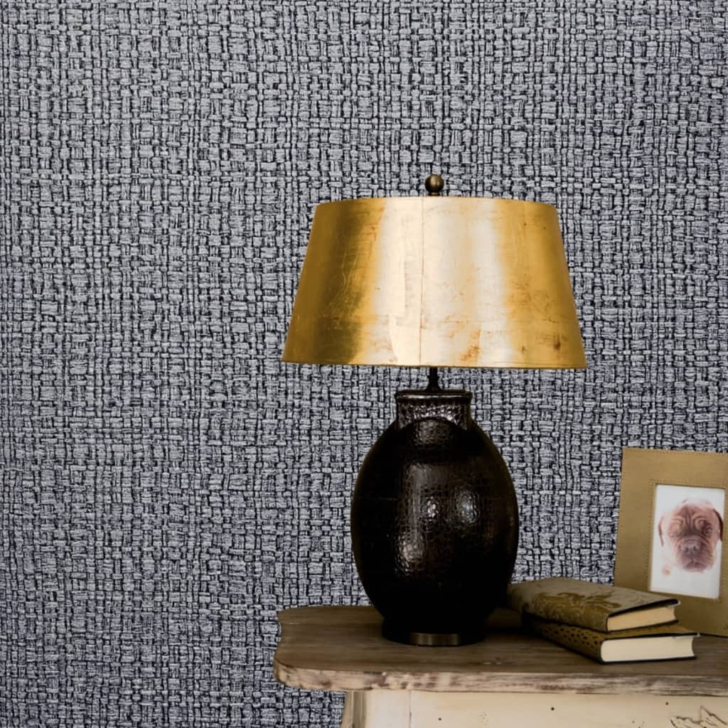 North Wall Wallpaper Vintage Deluxe Course stof ser mørkegrå ud