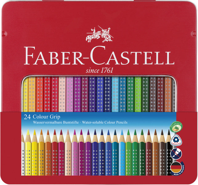 Faber-castell farveblyanter - farvegreb - dåse med 24 stykker - fc-112423