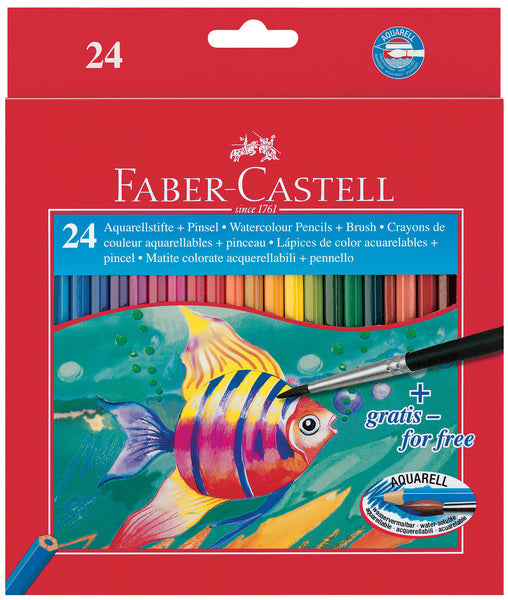 Faber Castell FC-114425 Akvarelblyant Faber-Castell Etui med 24 stykker + pensel