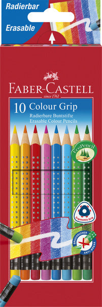 Faber castell fc-116613 farveblyant faber-castell grip 2001 sletbart penalhus med 10 stk.