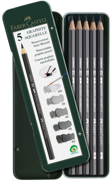 Faber castell fc-117805 akvarel blyant faber-castell grafit penalhus af 5 stk.