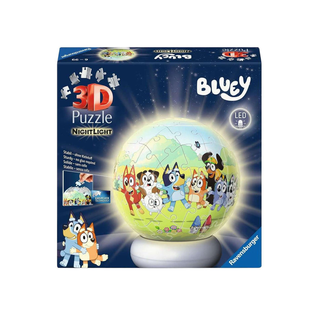 Ravensburger – bluey – 3D puslespil-natlampe – 73 brikker