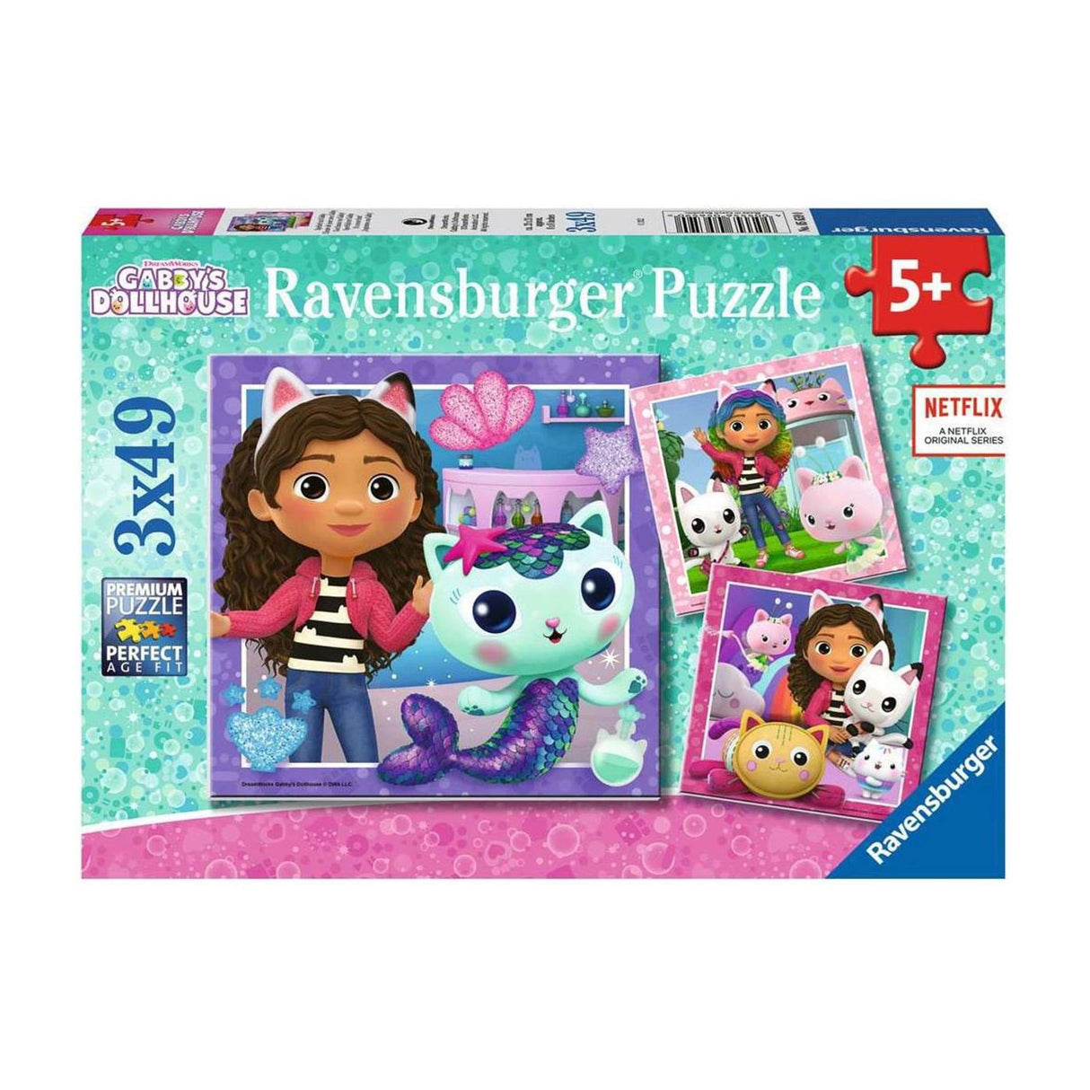 Ravensburger puslespil gabby's dukkehus - puslespil - 3x49 brikker