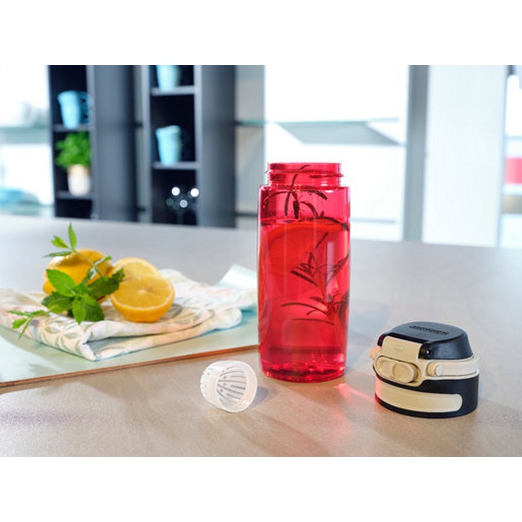 Leifheit 3263 flip tritan drikkeflaske 550 ml rød