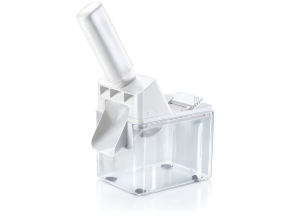 Leifheit comfortline plum pitter automatisk - inkl. opsamlingsbakke - rustfri stålblade - hvid