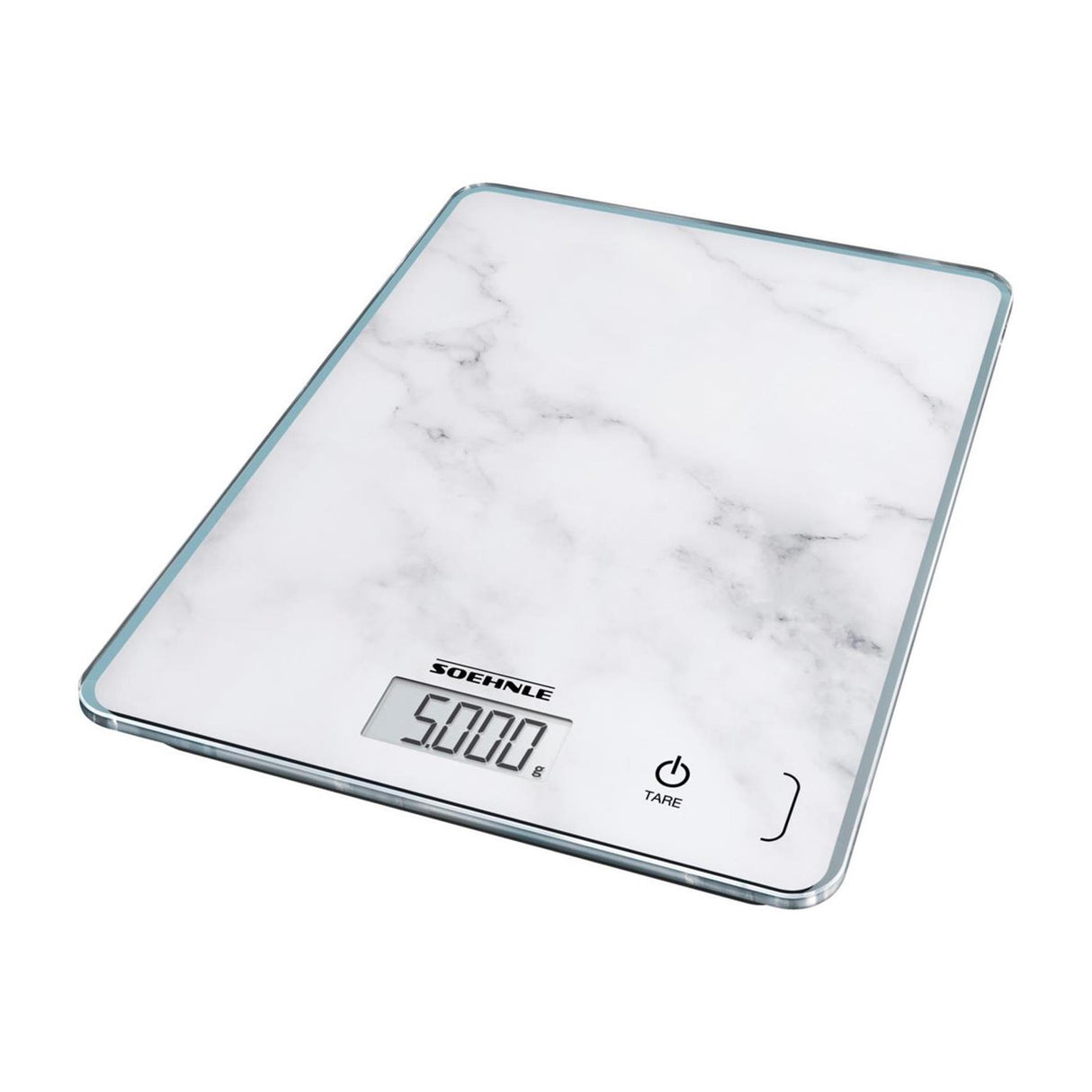 Soehnle køkkenvægt kompakt 300 - digital - 1 gram nøjagtig - op til 5 kg - marmorlook - hvid