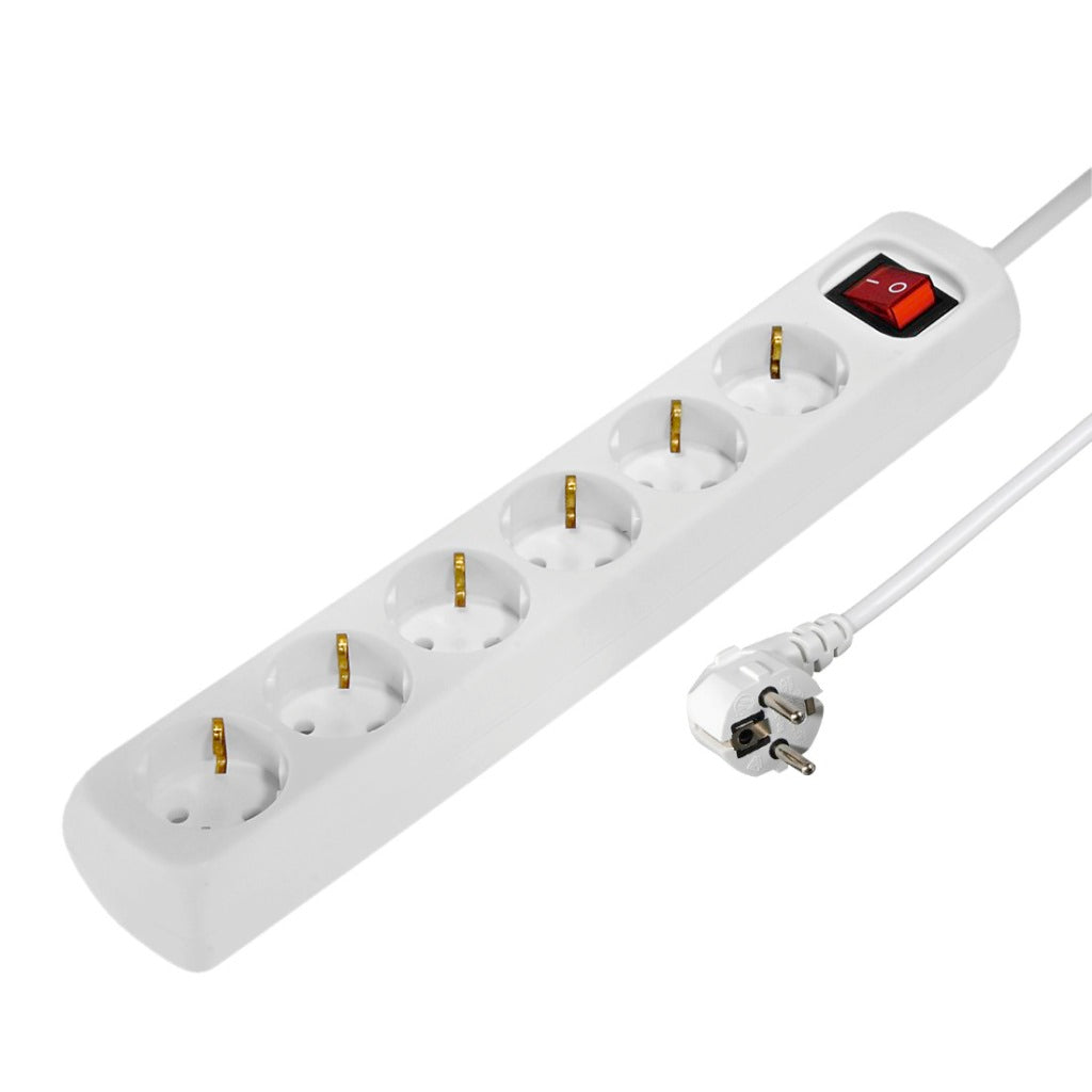 Hama fordelerpanel 6 stikkontakter med afbryder børnesikker 1,4 m hvid