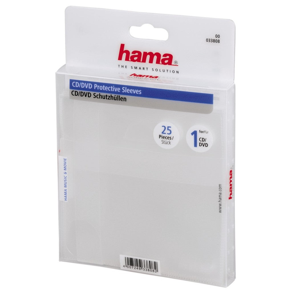 Hama CD DVD papir sleeves 25-pak gennemsigtig