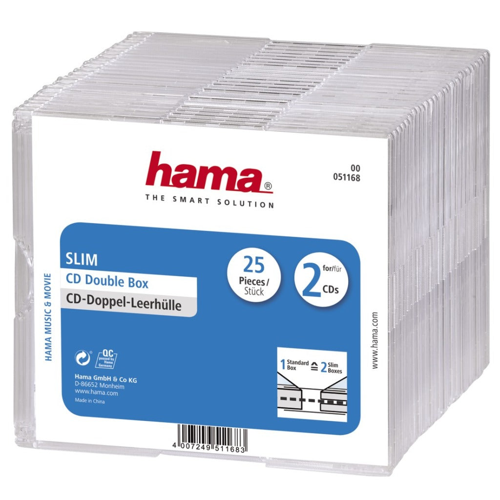 Hama CD slim dobbelt juveletui 25-pak