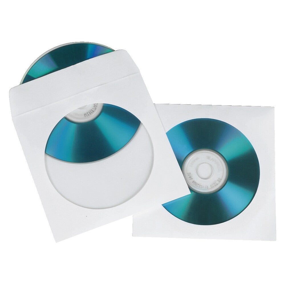 Hama CD DVD sleeves papir hvid 50 stk