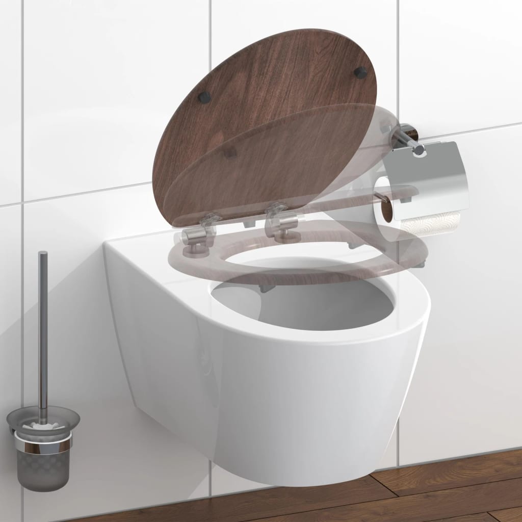 Schütete Schüte toiletstol Soft-Close Dark Wood MDF