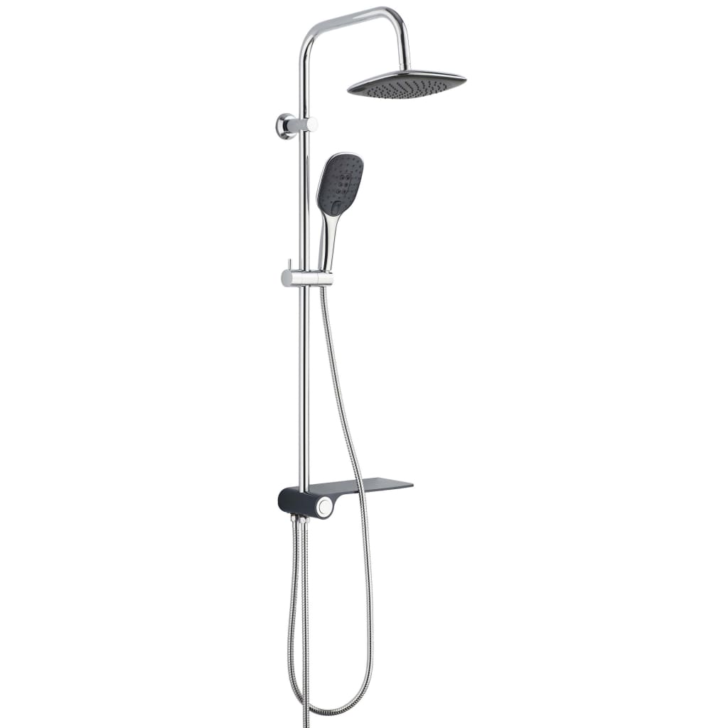 Schüte Rain Shower Set med sideplateau Aquastar Chrome-farvet antracit