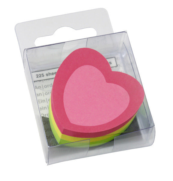 Infosedler i-5840-39 infoformede sticky notes 50x50mm hjerte 225 ark