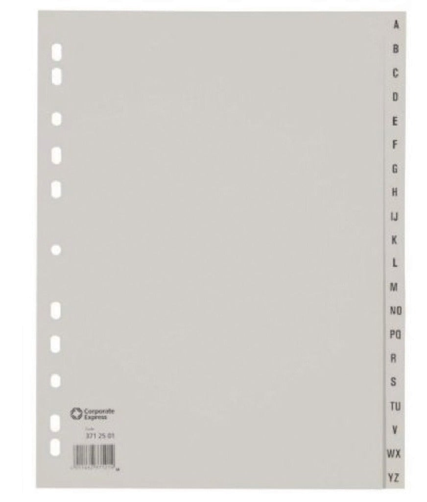 Ahrend ofc-tab1 tabs a4 a - z grå sæt med 20 stk