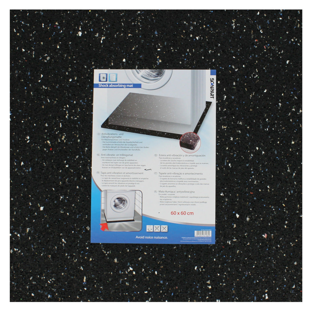 Scanpart anti-vibrationsmåtte 60x60x0,8 sort