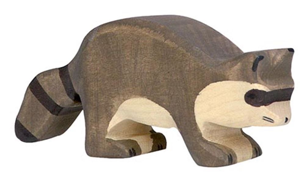 Holztiger vaskebjørn. 10 cm.
