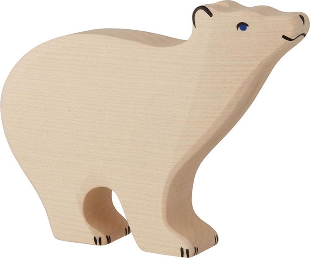 Holztiger isbjørn. 15 cm.