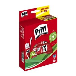 Pritt limstift original 5x43 gram | fordel blister | limstift klæbemiddel | skolekontor limstift | nem at bruge, miljøvenlig limstift.