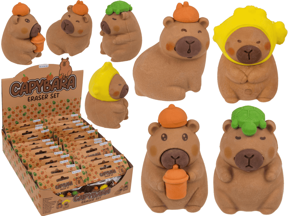 Dsp viskelæder capybara. 4 aksler 24 stykker i