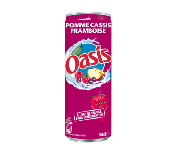 Oasis æble cassis hindbærdåse 33 cl