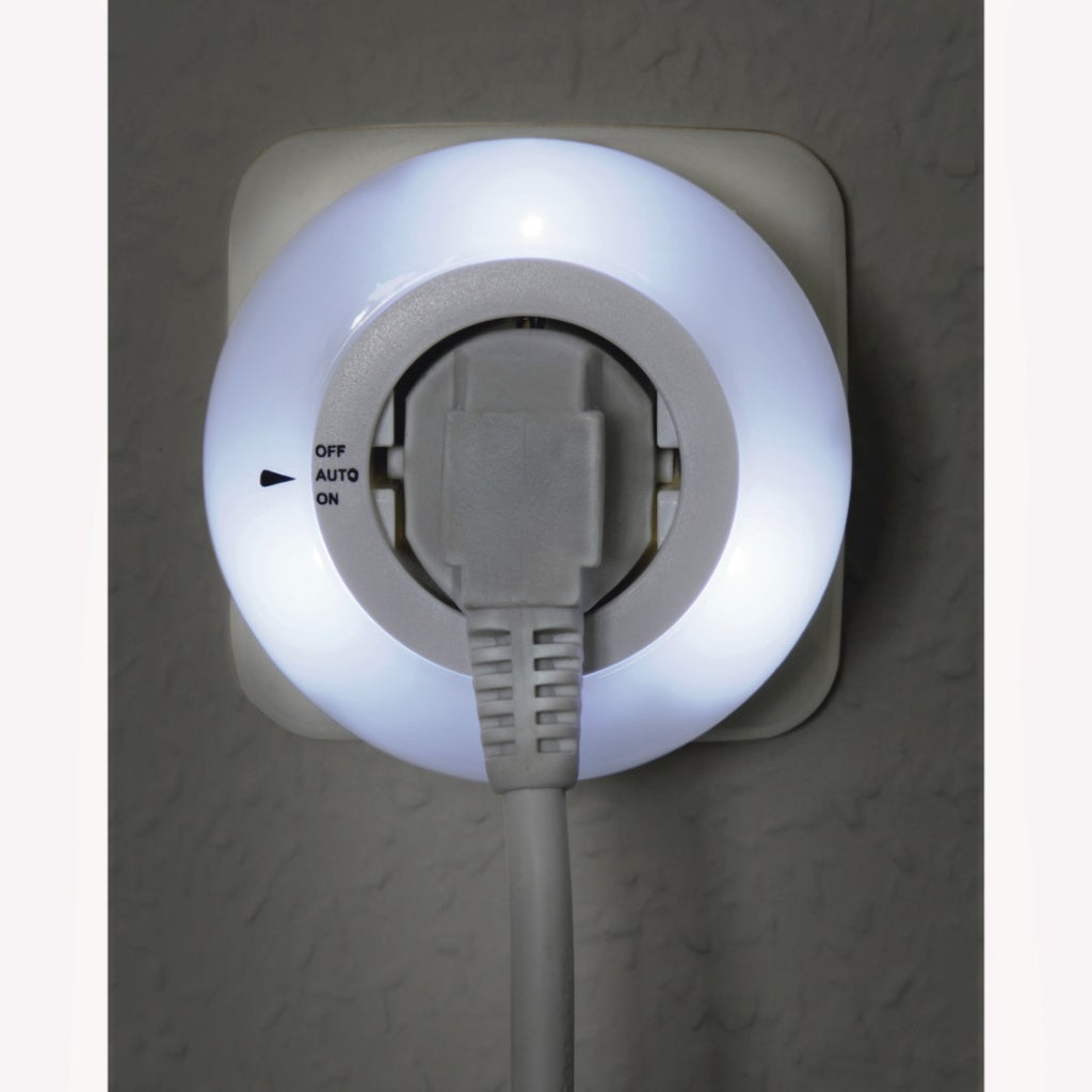 Hama LED natlys cirkel m. integreret. socket lyssensor berøringsbeskyttelse