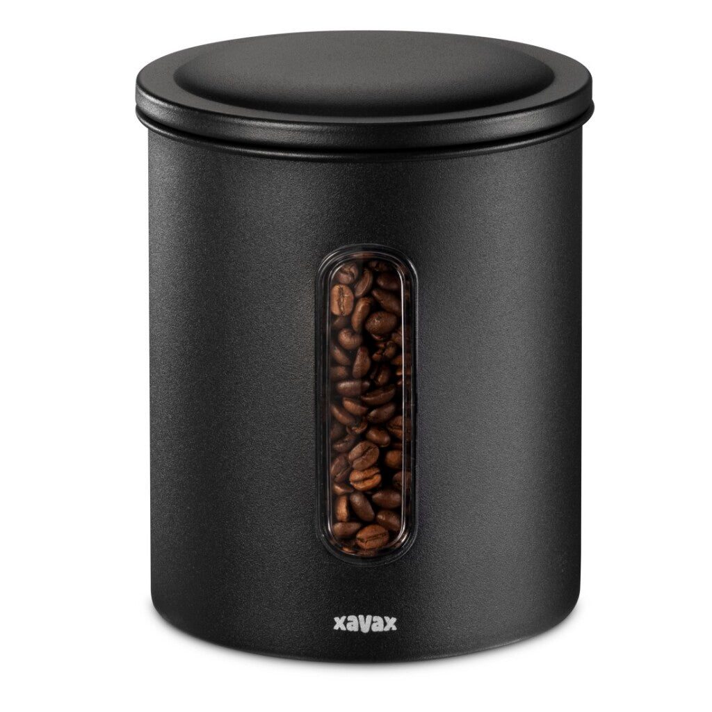 Xavax kaffedåse til 500 g bønner eller 700 g pulver, lufttæt, aromatæt, sort