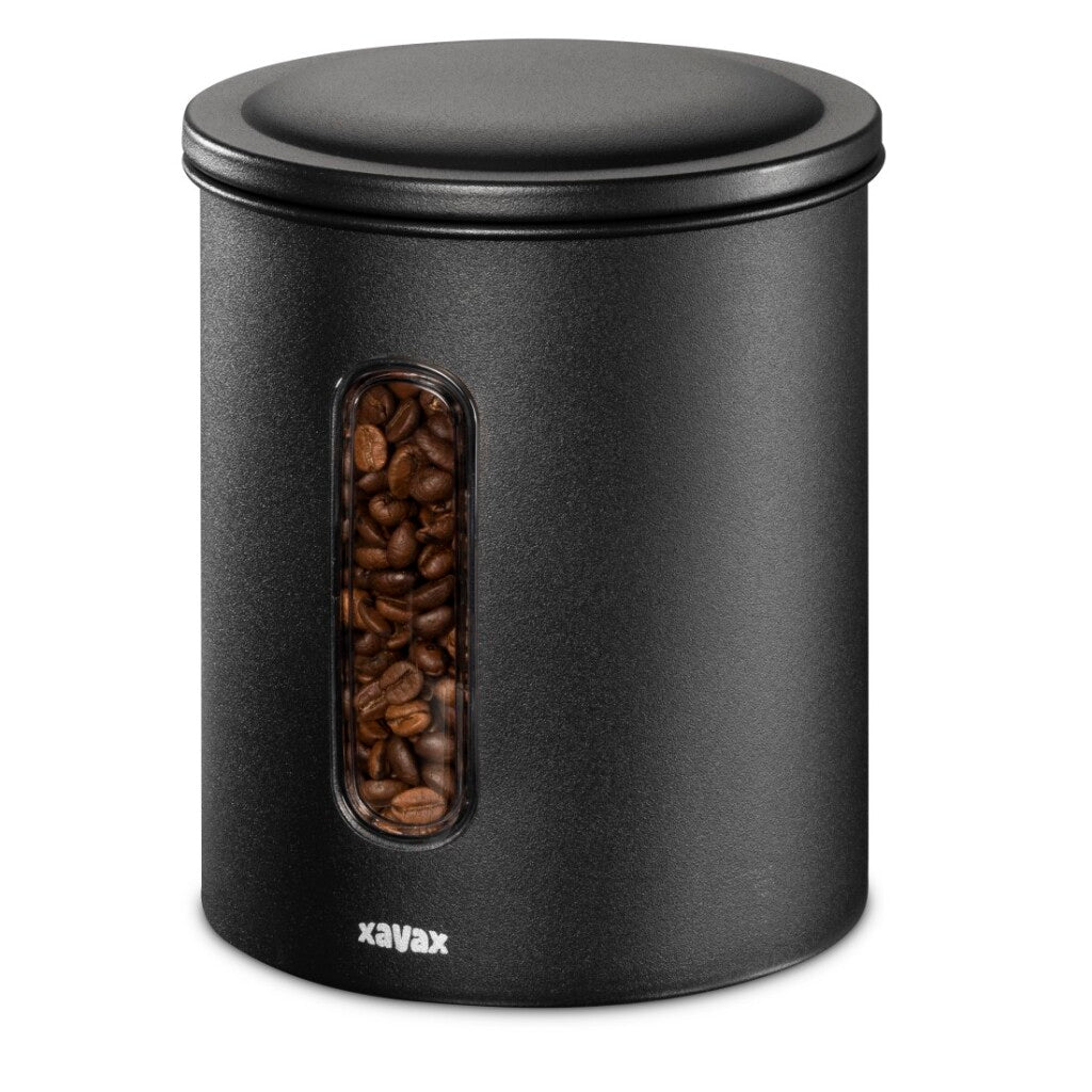 Xavax kaffedåse til 500 g bønner eller 700 g pulver, lufttæt, aromatæt, sort