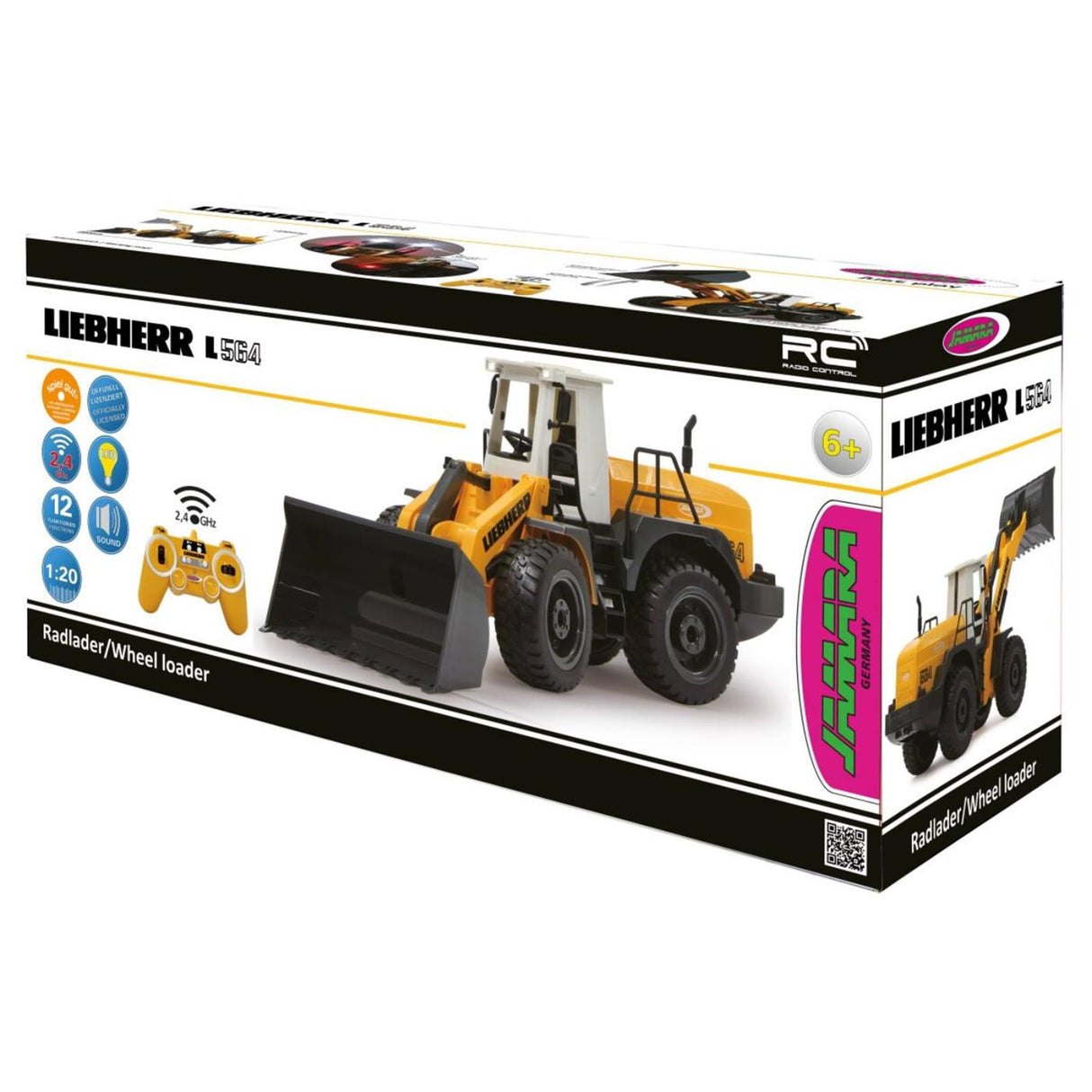 Jamara rc køretøj - 405007 rc hjullæsser liebherr 564 rc model færdiglavet - 1:20