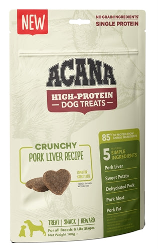 Acana højproteinhund behandler svinekød