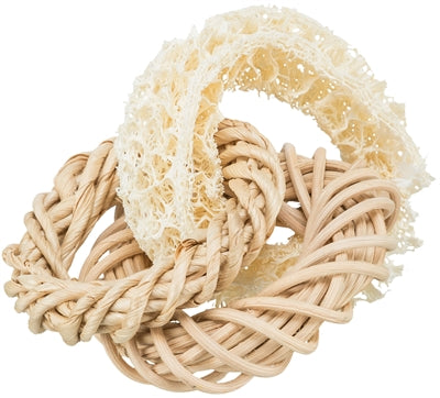 Trixie loofah ring med rattan og majs blad ring naturlig