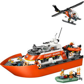 Lego city exploration 60504 kystvagt redningsbåd med helikopter
