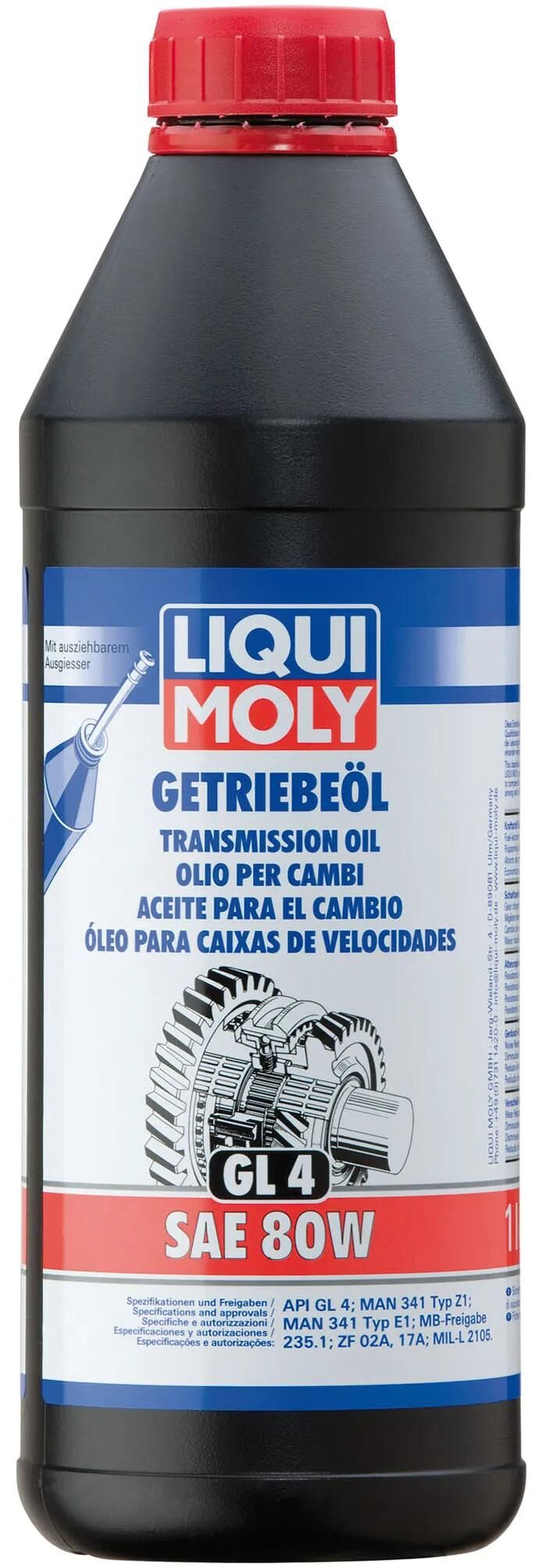Liqui moly getriebeöl gl4 gearolie gl4 sae 80w lm 1 ltr.