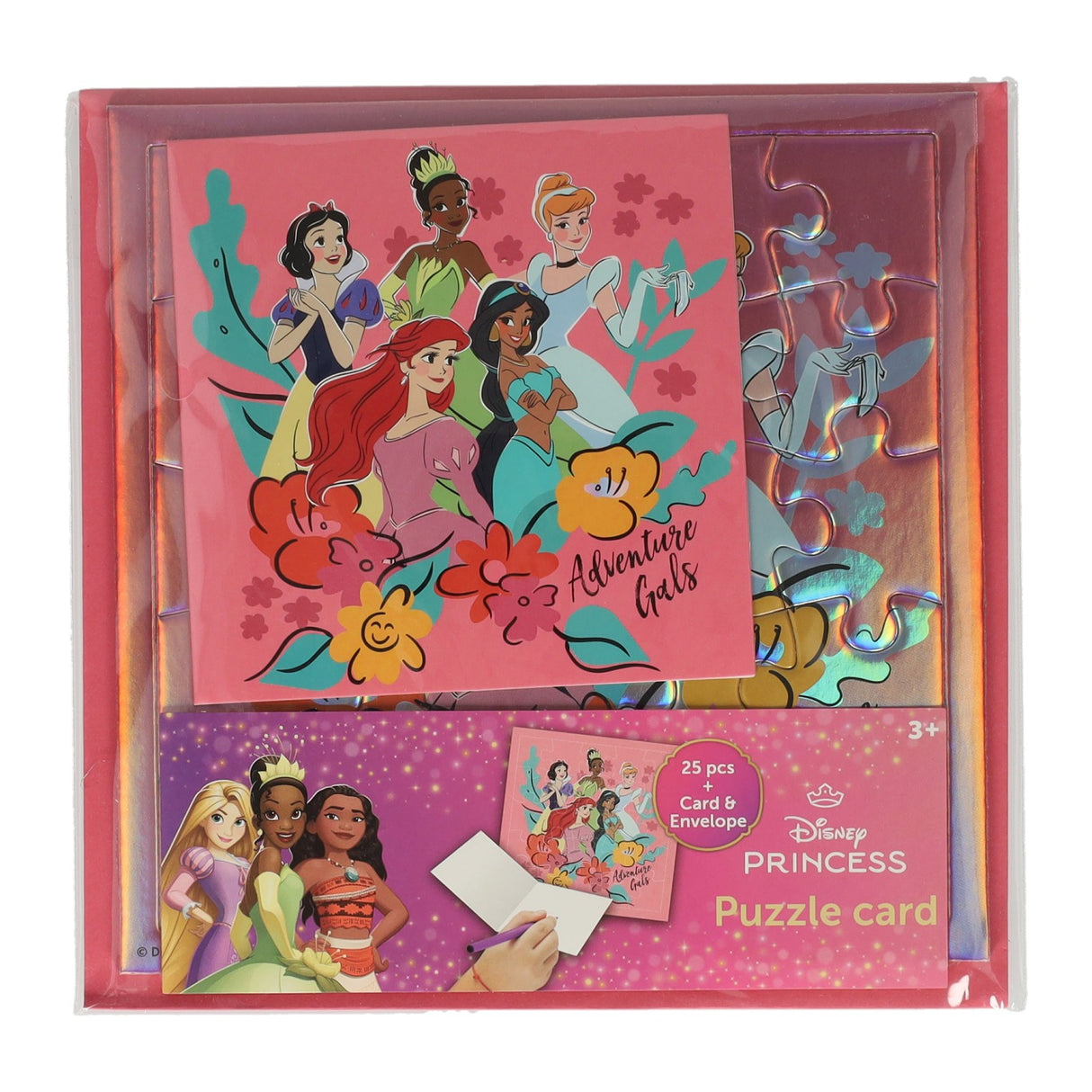 Disney puslespil kort prinsesse kort og konvolut