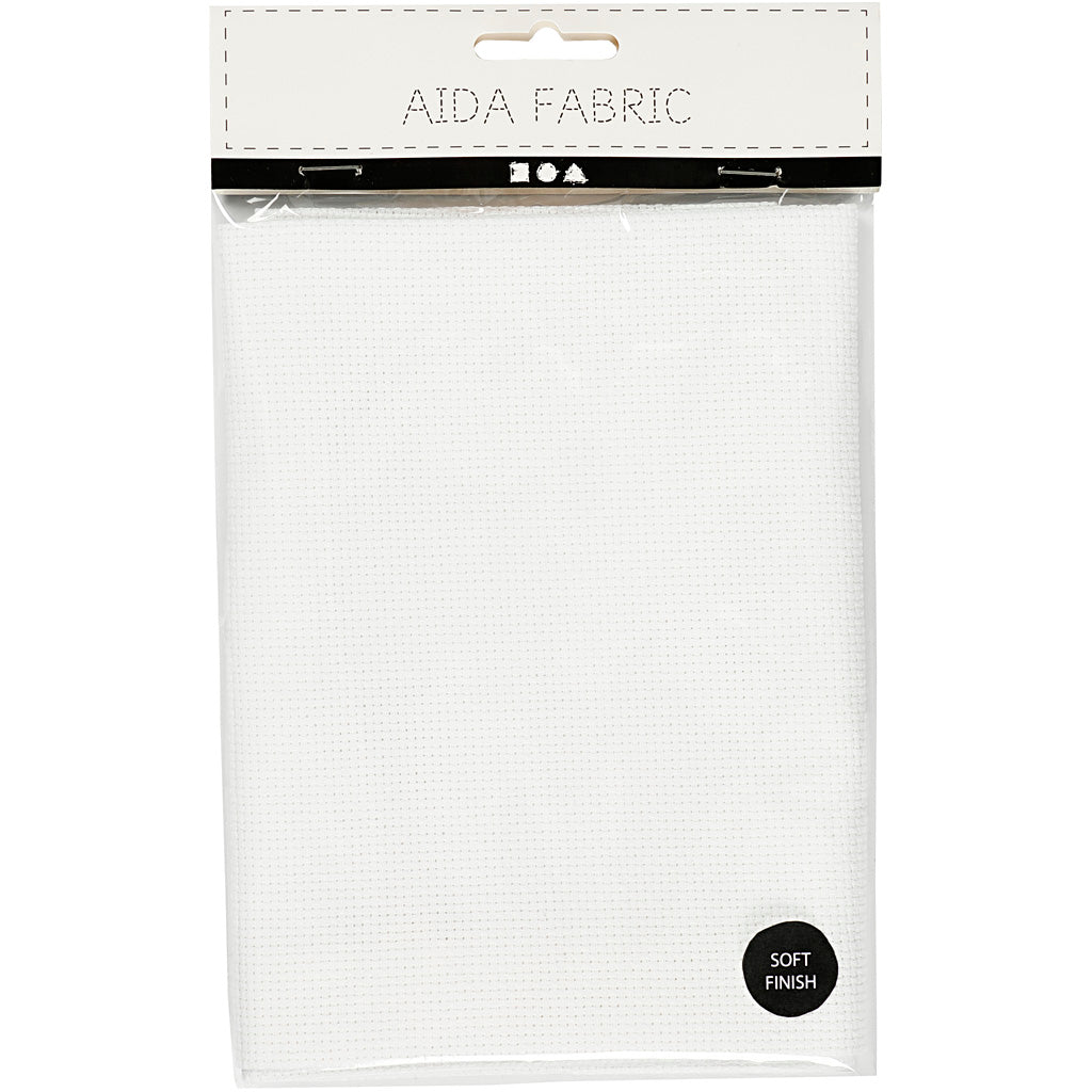 Creativ Company Aida White 70 firkanter pr. 10 cm, 50x50 cm