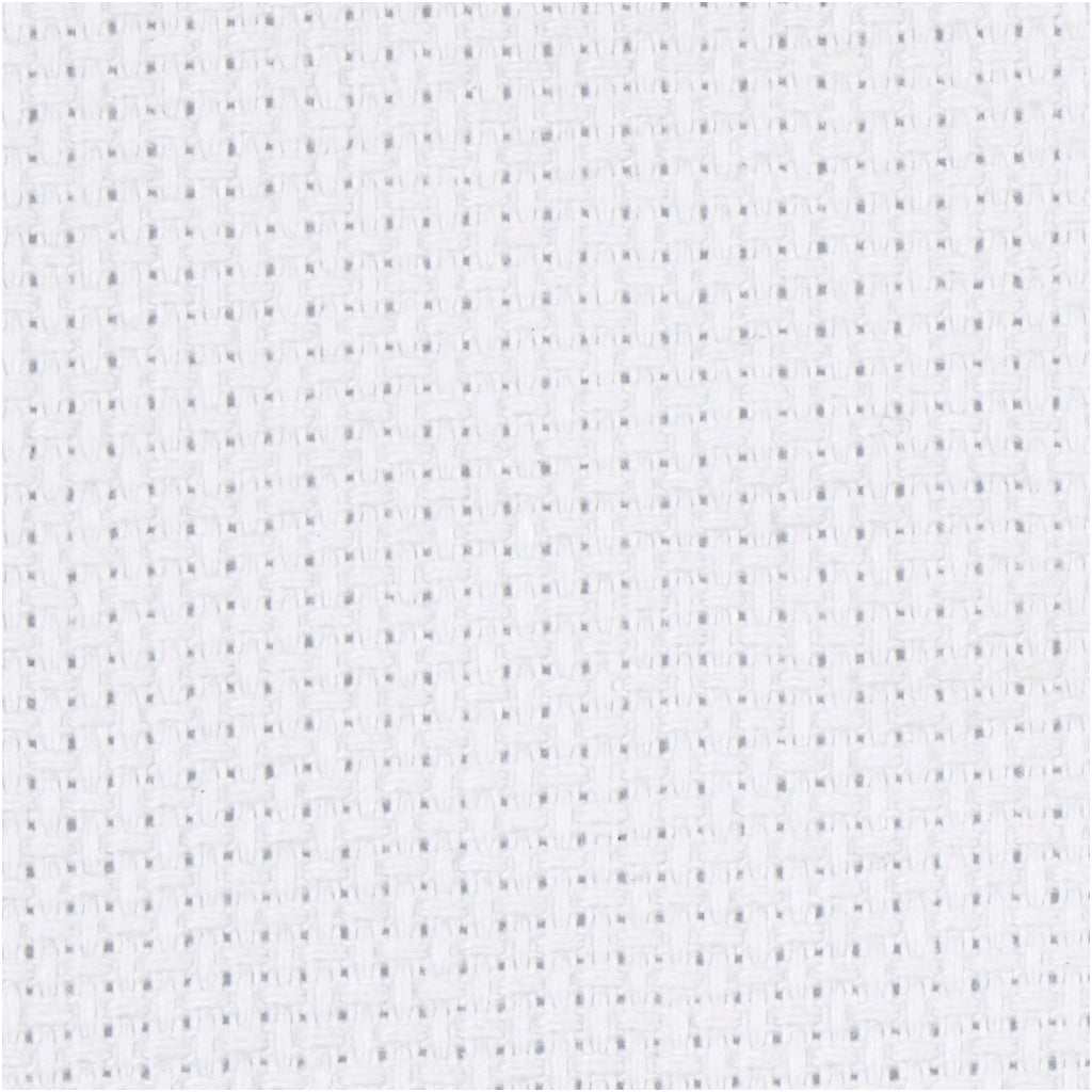 Creativ Company Aida White 70 firkanter pr. 10 cm, 50x50 cm